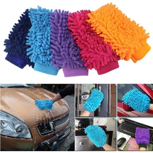 Microfiber Car Household Washing Cleaning Soft Anti Scratch Gloves Brush Tool