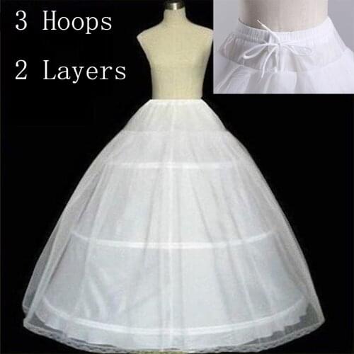 Hot Novia Enaguas Underskirt Wedding Slip Wedding Accessories Chemise 3 three Hoops For A Line Wedding Dress Petticoat Crinoline