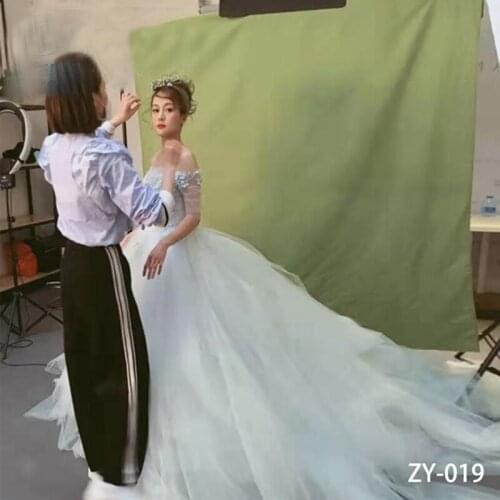 DAWNKNOW 3x5M Pro Tie-Dyed Solid Color Muslin Photography Background Backdrop Pure Colour Green Photocall Wedding Photo Studio