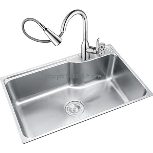 Sink 304 Stainless Steel Kitchen Sink Large Single Sink Sink Sink Set Package