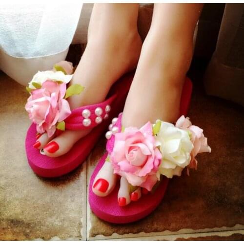 Spring summer women slippers platform wedge bottom sandals Beach Flip Flop shoes