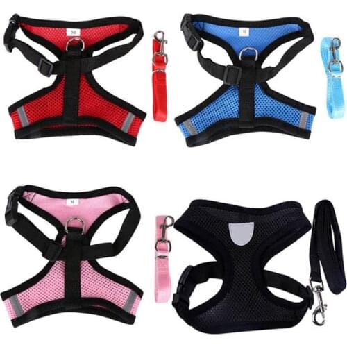 Net Dog Harness Vest Adjustable Breathable Mesh Dog Harness Small Medium Dog Nylon Breast-band Vest Smal Pet Dogs Harness New