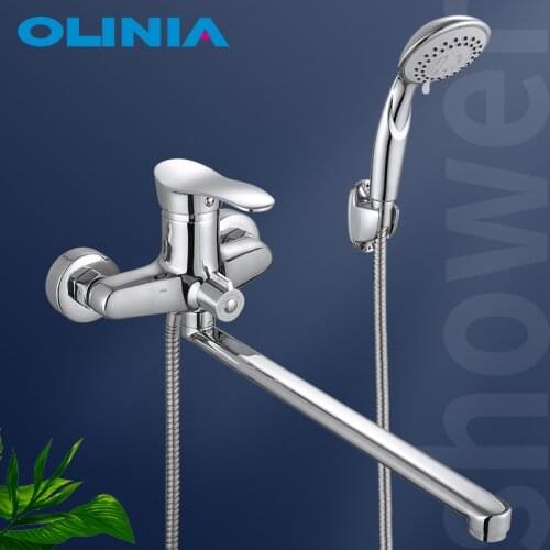 OLINIA Bathroom Bathtub Faucet Shower Faucet Set Mixer Wall Mounted Waterfall Bathtub Faucet with Handheld Shower Head OL8096