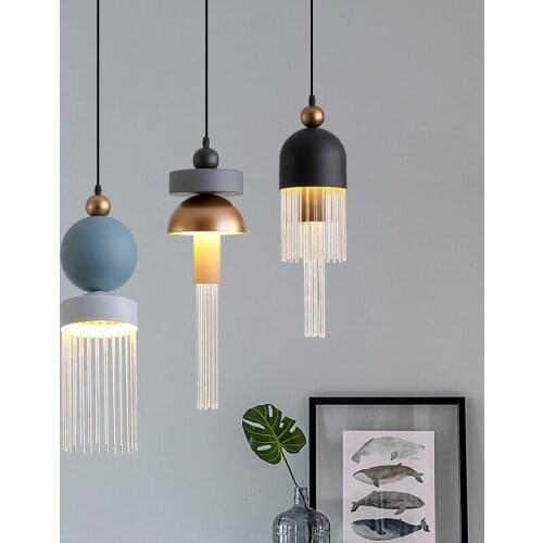 Modern Metal Glass Pendant Light Bar Villa Hotel Home Living Room Dining Room Bedroom Chandelier PA0781