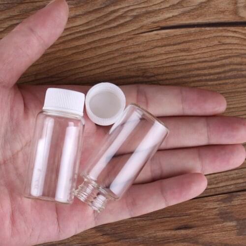 5pcs 20ml 27*58mm Glass Jars Glass Bottles with White Plastic Caps Potion bottles Glass Vials Spice Jars