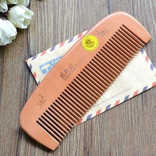 Party Favors Natural Peach Wood Comb Close teeth Head Massage Hair Care Wooden Tools Hairbrush Beauty Accessories Hairdressing