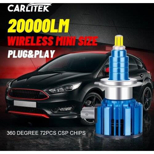 Carlitek H11 LED Headlights 20000LM 360 Degree CSP Chips H7 H4 H8 H9 9005 HB3 9006 HB4 Wireless Mini Size Auto Fog Lights 6500K