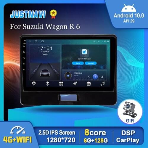 JUSTNAVI Auto Smart Car Radio Android 10.0 For Suzuki Wagon R 6 2017-2021 GPS Multimedia Player Navigation GPS BT 2 Din No DVD