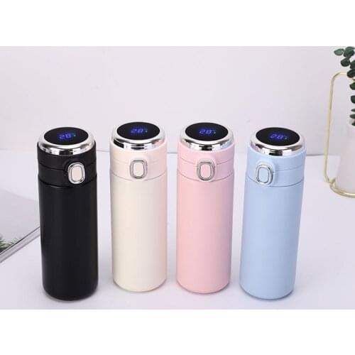 400ML Smart Stainless Steel Thermos High Quality Vacuum Flask Coffee Mug Outdoor Portable Travel Mug Water Bottle