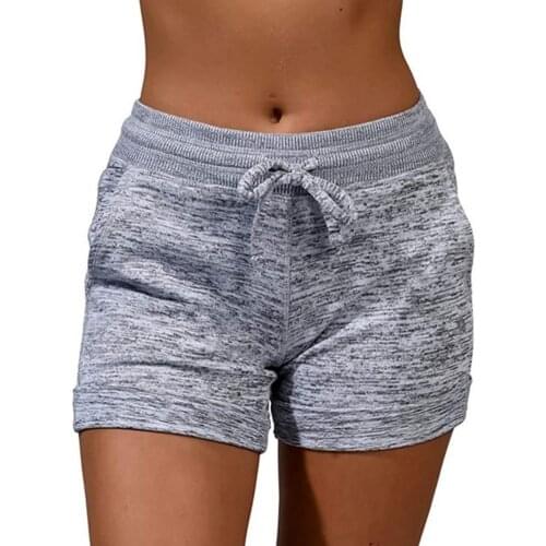 Women Sporty Shorts Solid Color Drawstring Shorts Sweat-absorbing High Waist Sporty Shorts Drawstring Elastic Waist Shorts Women