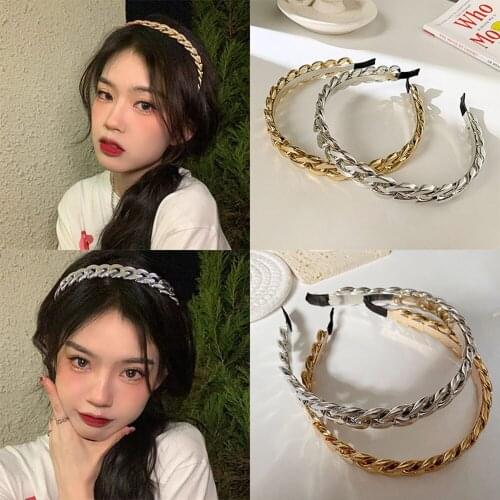 Fashion metal chain hairband women punk hair ornament mining design metal headdress womens jewelry