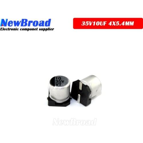 10PCS SMD Aluminum Electrolytic Capacitor 10UF 16V 25V 35V 50V 63V 100V 400V 3*5.4 4*5.4 5*5.4 6.3*5.4 6.3*7.7 10*10.5 10*12.5MM