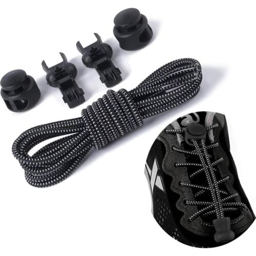 100cm No Tie Shoelaces Stretching Lock Lace Locking Sneaker Elastic Shoe Laces Running/Jogging/Triathlon 2021 New