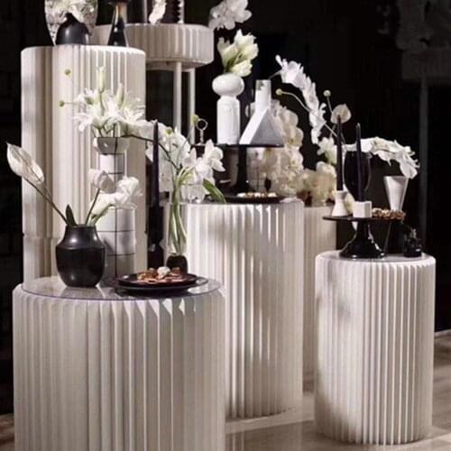 4pcs/Lot Wedding Props Wedding Stage Origami Cylinder Shopping Mall Window Road Lead Decoration Ornaments