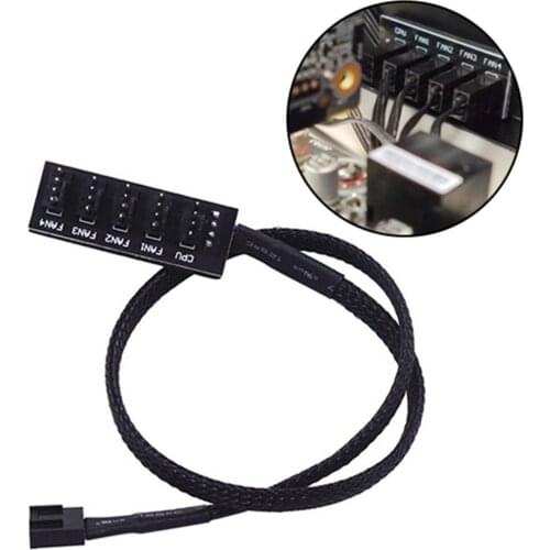 5-port 4-pin PWM CPU Cooling Fan Power Cable Splitter Computer CPU Cooler Power Cord Adapter