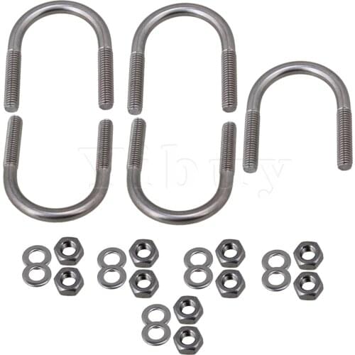 5pcs Premium 304 Steel U-bolts U-Screws for Trampoline Enclosure M6 For 27mm Dia