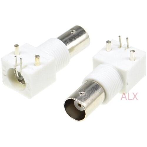 5PCS Q9 4pin BNC FEMALE socket right angle RF coaxial connector pcb mount 4 pin BNC JACK