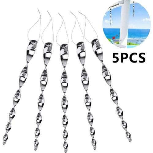 5Pcs Sliver Spiral Reflective Scary Rods Bird Repellent Decoration Tree Hunting Garden Pest Control Products