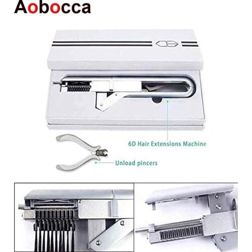 Aobocca 6D Hair Extensions for Women 6D Hair Extension Machine Kit for Salon Hair Extensions Tool
