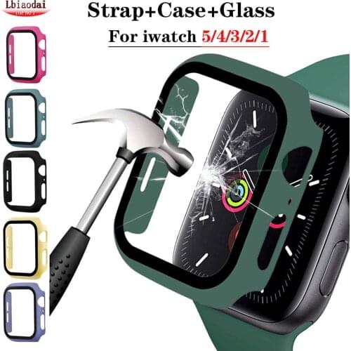 Case+Tempered Glass For Apple Watch 40/44mm Series 6 SE 5 4 Screen Protector coverage Bumper case for iwatch Series 3 2 38/42mm