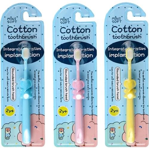 Baby Toothbrush Training Toothbrush Silicone Soft Fur Single Pack 2-10 Year Old Baby Cartoon Elephant Soft Toothbrush