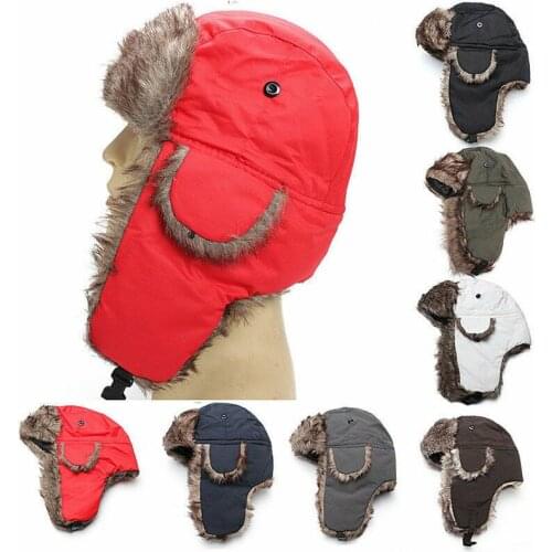 2019 Brand New Unisex Trapper Bomber Warm Russian Trooper Ear Winter Ski Hat Men Women Cap New Bomber Hats