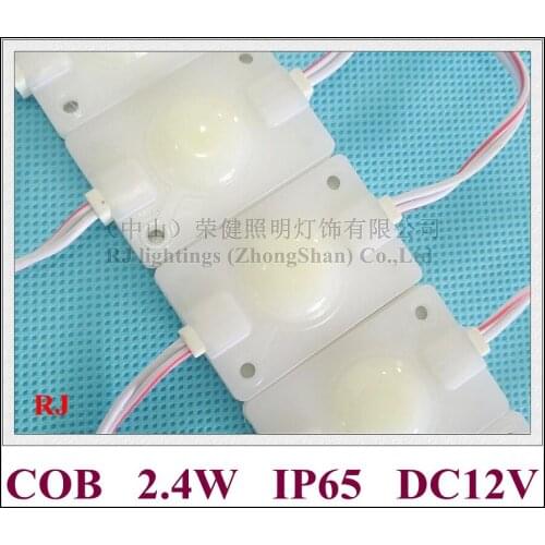 Injection LED module light round style with wide angle lens aluminum PCB board DC12V 2.4W COB 9 chips IP65 45mm*30mm*08mm