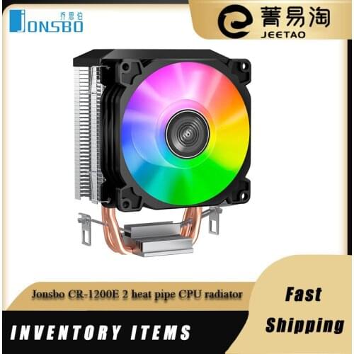 Jonsbo CR-1200E 2 heat pipe CPU radiator tower 3 pin PWM RGB flow color radiator fan suitable for Intel\AMD multi-platform