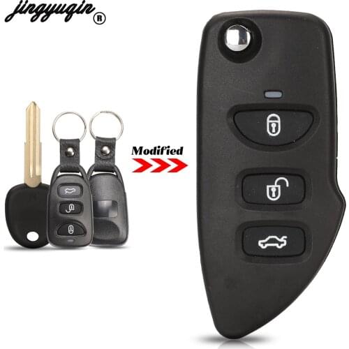 Jingyuqin Modified Remote Car Key Shell Case 3 Buttons Fob For Hyundai Santa Sonica Trajet XG Fit KIA Sorento 2002-2009
