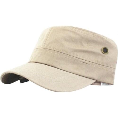 Fashion Men Solid Color Flat Peaked Cap Outdoor Sun Protection Baseball Hat