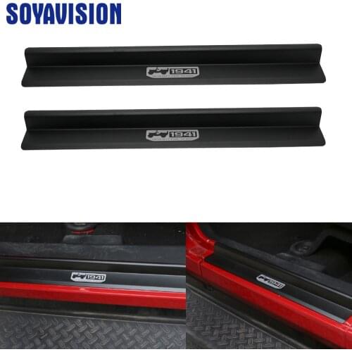 2/4 Pcs Door Entry Sill Protector Pedal Scuff Plate Guards For Jeep Wrangler JK 2007-2017 Black Front Rear Car Accessories