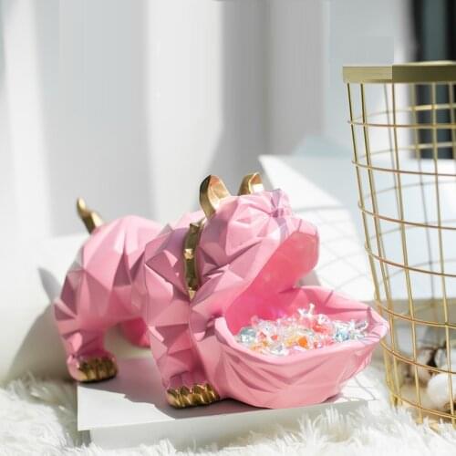 NORDICS GEOMETRIC BIRD DOG BULLDOG ANIMAL SCULPTURE ORNAMENT TABLE CANDY DISH KEY STORAGE BOX HOME DECORATION ACCESSORIES R747
