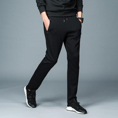 MRMT 2021 Brand New Mens Trousers Cotton Slacks Male Big Yards Cultivate Pure Color Knit Black Pants for Male Straight Trousers