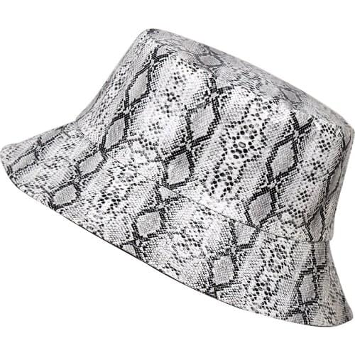 New Fashion Casquette Snake Skin Print Bucket Hats Fisherman Hats Caps Women Man hip hop hat good quality hat