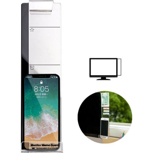 Paste Type Computer Monitor Memo Pad Acrylic Memo Pad with Charging Hole Mobile Phone Holder