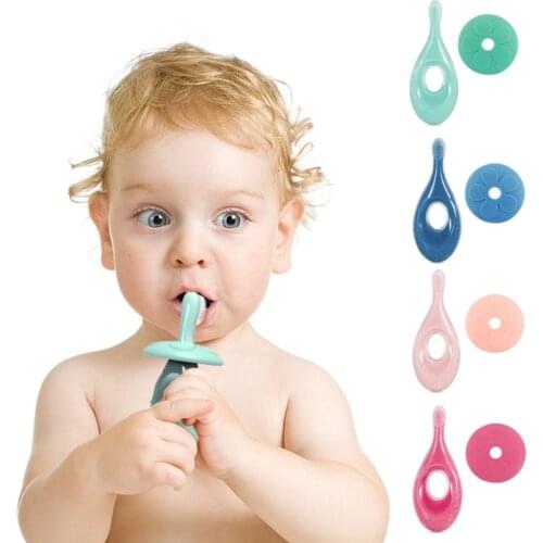Baby Silicone Training Toothbrush Newborn Oral Care Products Infant Multifunction Safety Short Handle Teething Teether Cute Toy