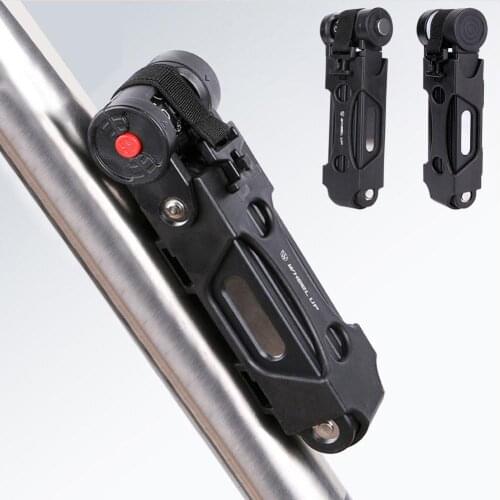 MTB Folding Bike Lock Professional Anti-theft Metal Foldable Bicycle Lock Keys Password Anti-cut Safety
