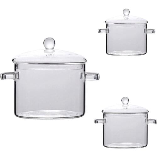 Glass Saucepan Stove Pot For Kitchen Transparent Mini Soup Pot Noodle Bowl Cooker Stovetop Cooking Tools Accessories