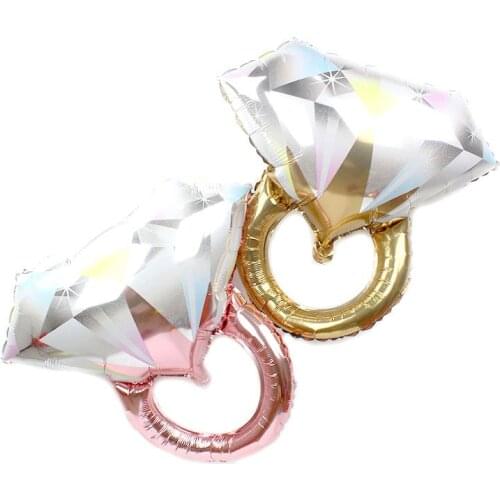 Wedding balloon rose gold diamond ring balloon proposal ring shop celebration event decoration aluminum foil balloon wholesale