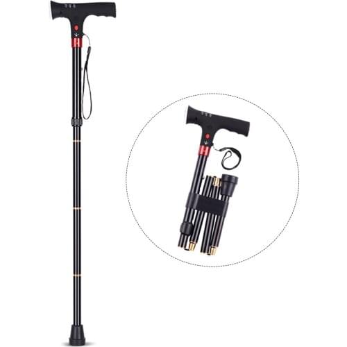 89cm Collapsible Telescopic Folding Cane with Led Lightweight Walking Trusty Sticks Great Gifts for Mothers the Elder Fathers