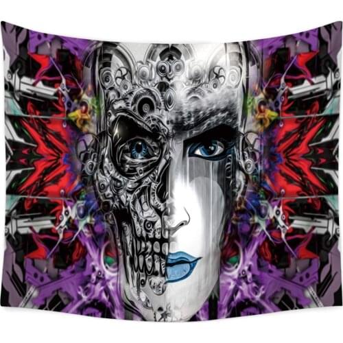 Explosive Skull Woman Tapestry Wall Art Bohemian Wall Hanging Indian Home Decor