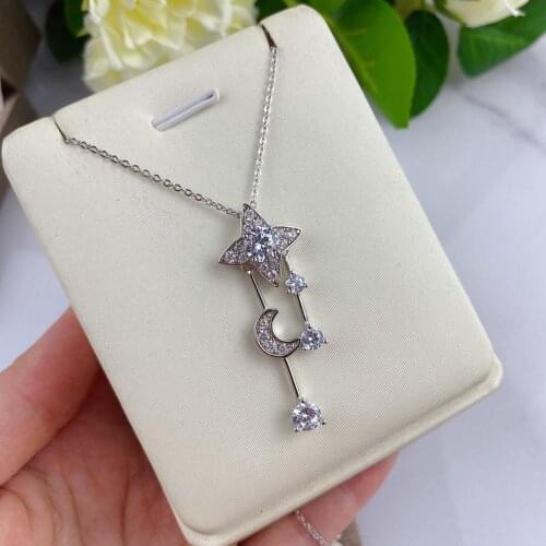 Hot Brand Pure 925 Sterling Silver Jewelry For Star Tassel Pendant Wedding Silver Jewelry Happy Silver Necklace