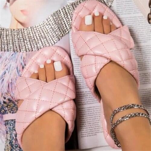 Womens Slippers Platform Casual Shoes Female Sandals Ladies Slides Outdoor Summer Flats Plus Size 43 Comfy Beach Slipper Shoes