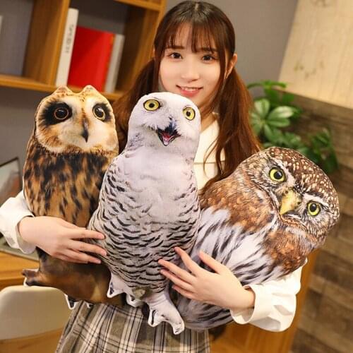 1PC 50cm Cute Simulation Plush Owl Sleeping Pillow Soft Stuffed Animals Eagle Cushion Sofa Decor Cartoon Bird Toys For Kids Gift