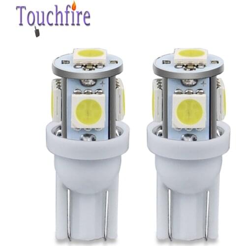 100PCS 5LED Car Bulb T10 194 W5W 5050 SMD Parking Dome Signal Side lamp trunk White Blue Yellow Light 12V wholesale Dropshiping