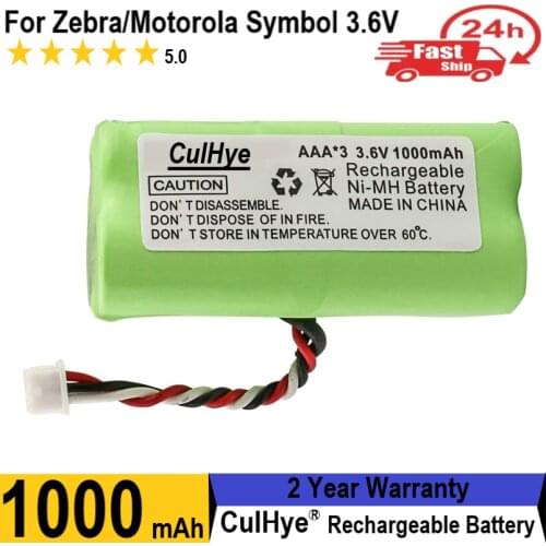 Culhye AAA 3.6V 1000mAh Ni-MH Rechargeable Battery Replacement for Zebra/Motorola Symbol 82-67705-01 LS-4278 LS4278-M BTRY-LS42R