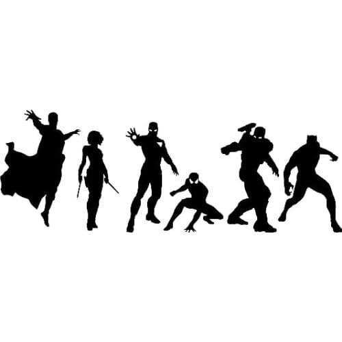 28x10cm Family Team Vinyl Car Sticker America Car Laptop Notebook Decal Cartoon Stickers TA017