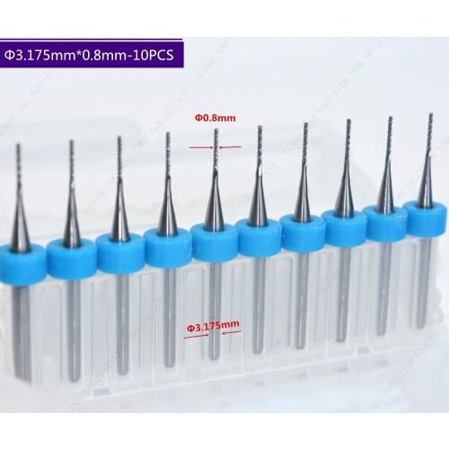 3.175mm(1/8'')*0.8mm,10pcs,Freeshipping PCB Corn Milling Cutter,Solid carbide CNC Drill Bit,wood tool,plastic,MDF