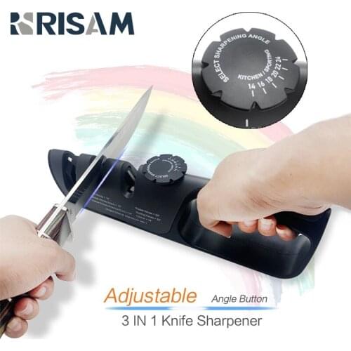 3 Stage Adjustable Angle Button Sharpener Tool Knife Sharpener Scissors Sharpening Stone Professional Grinder Knives whetstone