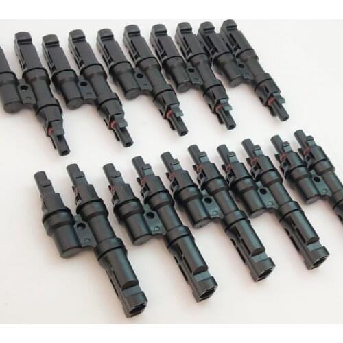 5Pairs/10Pieces x T Branch 2 to 1 Solar PV Photovoltaic Connector with TUV UL for Solar Panel System